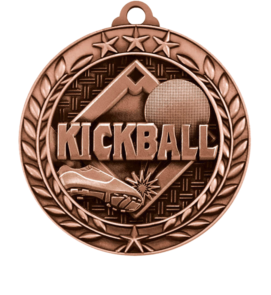 Bronze Small Star Wreath Kickball Medal