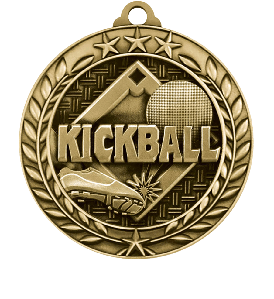 Gold Small Star Wreath Kickball Medal