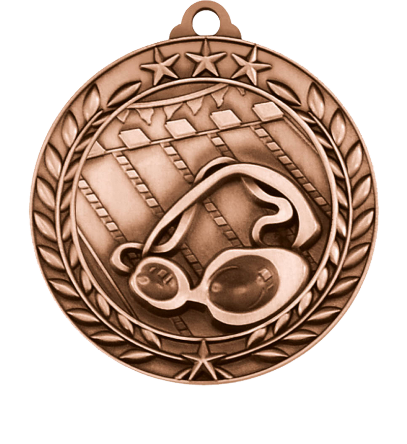 Bronze Small Star Wreath Swimming Medal