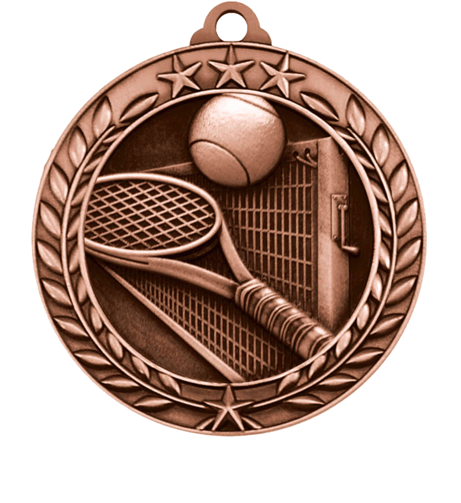 Bronze Small Star Wreath Tennis Medal