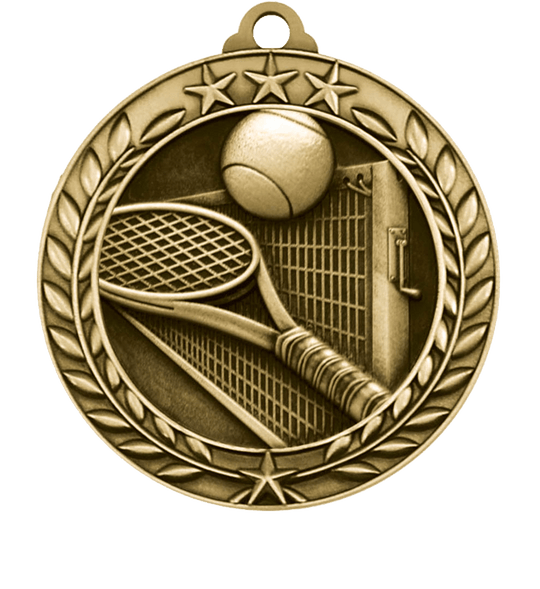 Large Star Wreath Tennis Medal