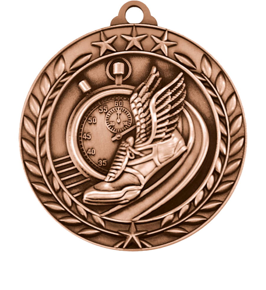 Bronze Large Star Wreath Track Medal