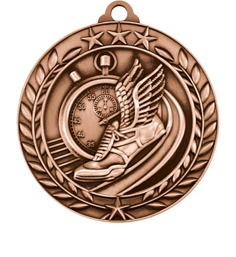 Bronze Large Star Wreath Track Medal