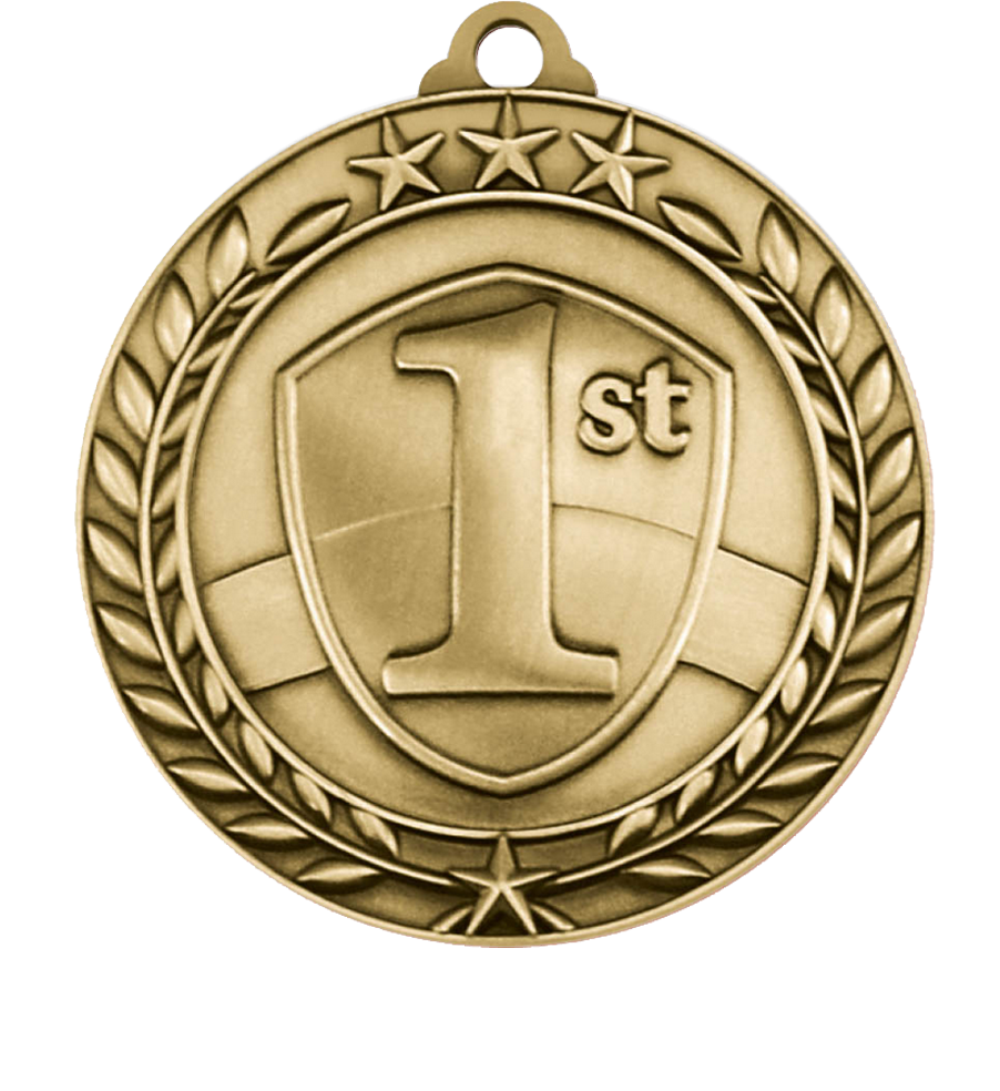 Gold Large Star Wreath 1st Place Medal
