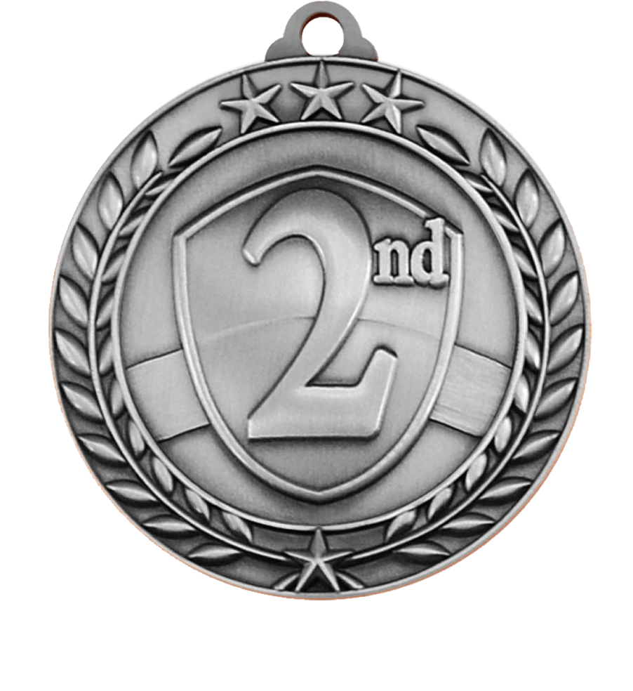 Silver Large Star Wreath 2nd Place Medal