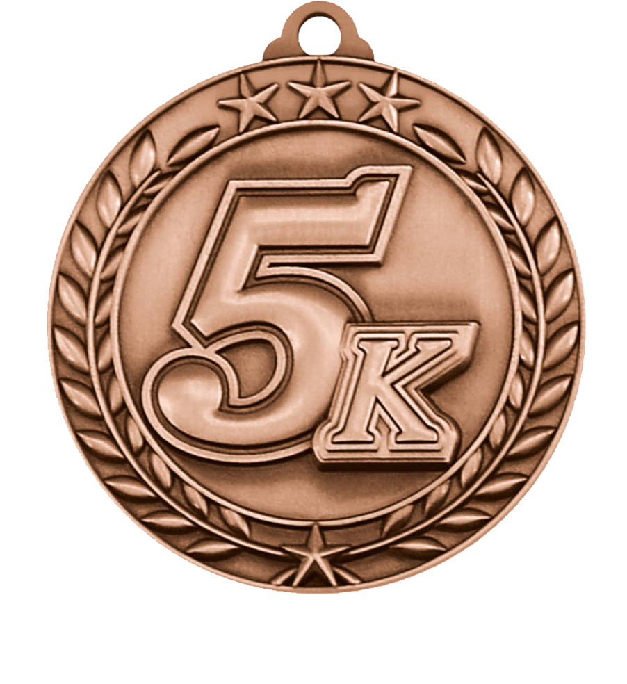 Bronze Small Star Wreath 5K Medal