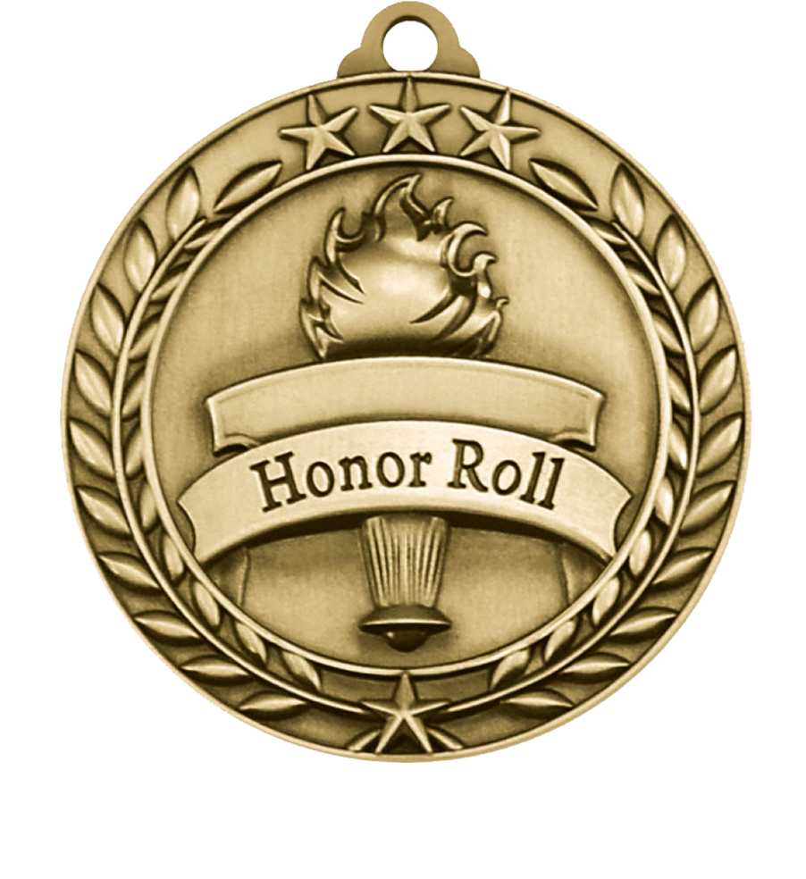 Gold Small Star Wreath Honor Roll Medal