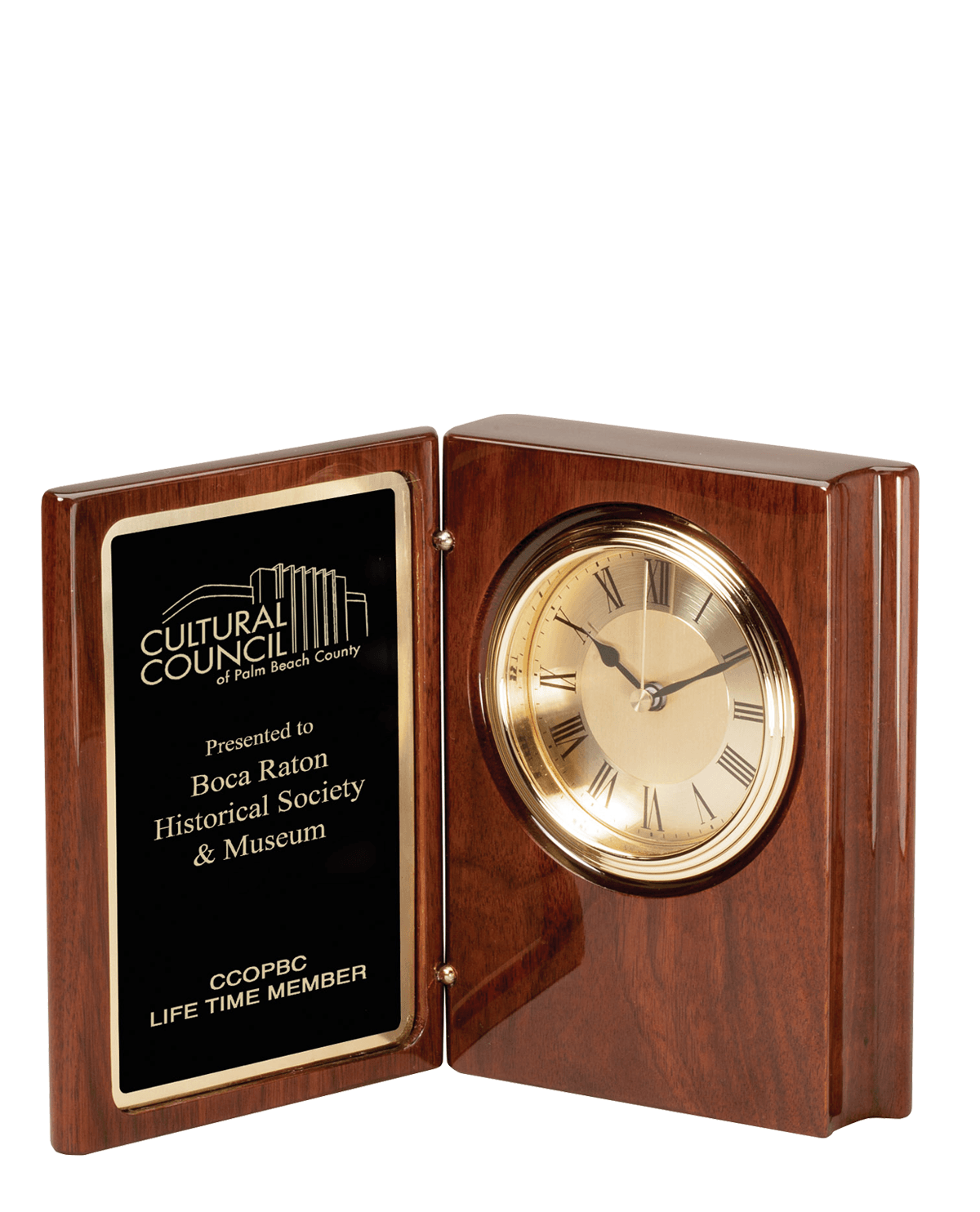 Premium Walnut Piano Finish Book Clock