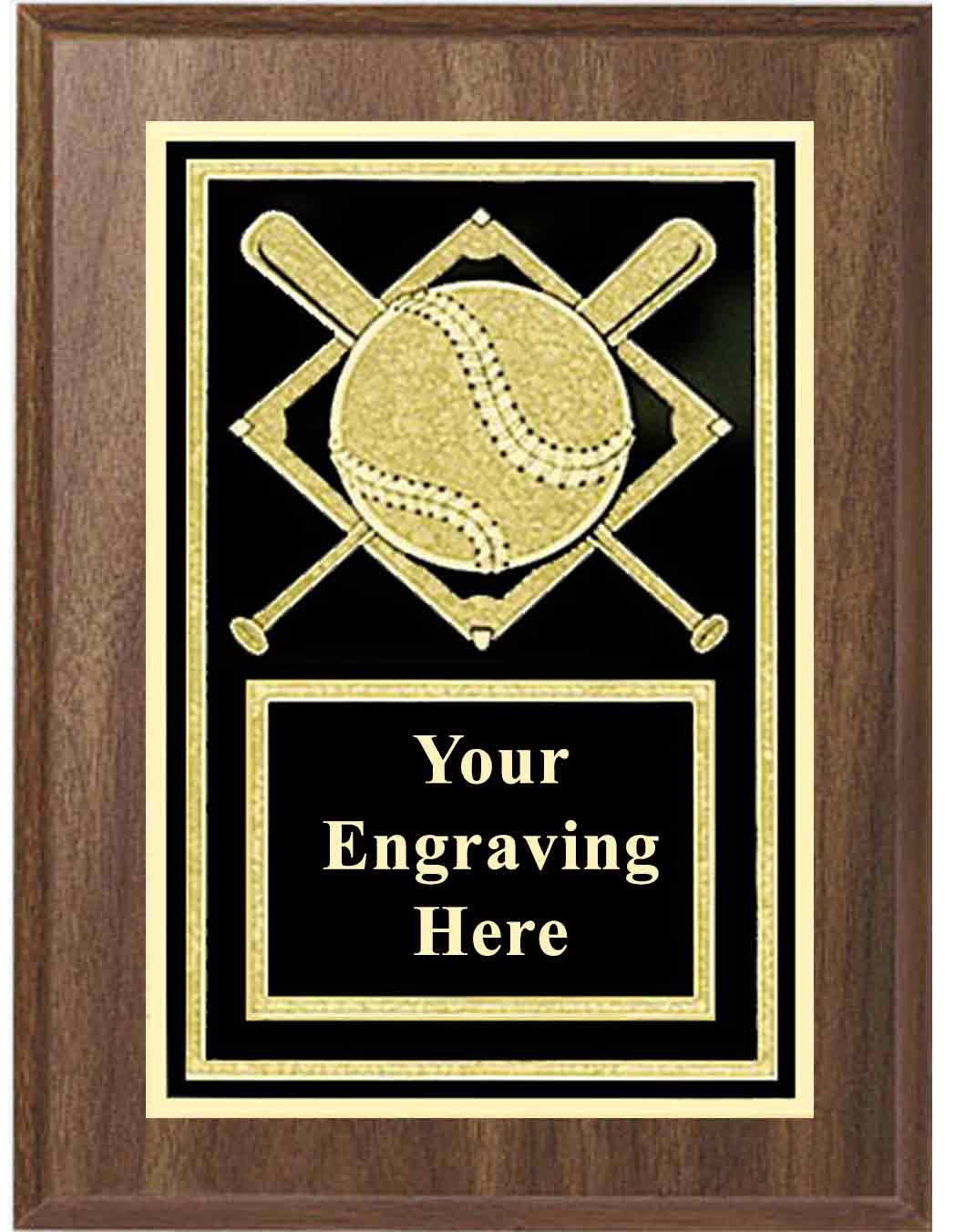 6x8 Walnut Baseball Activity Plaque