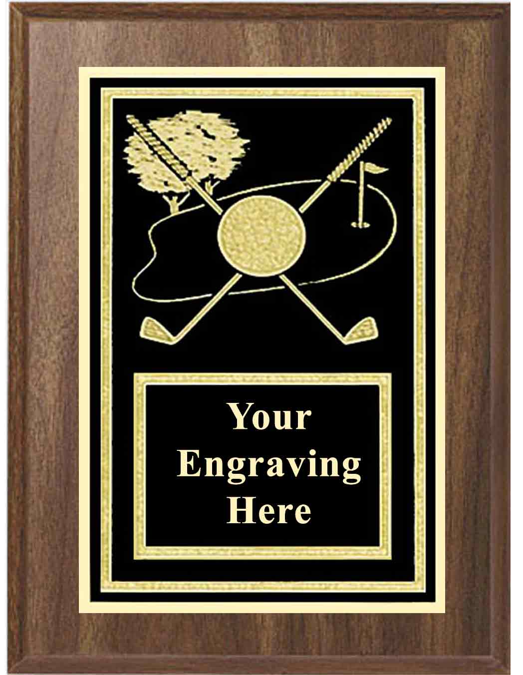 6x8 Walnut Golf Activity Plaque