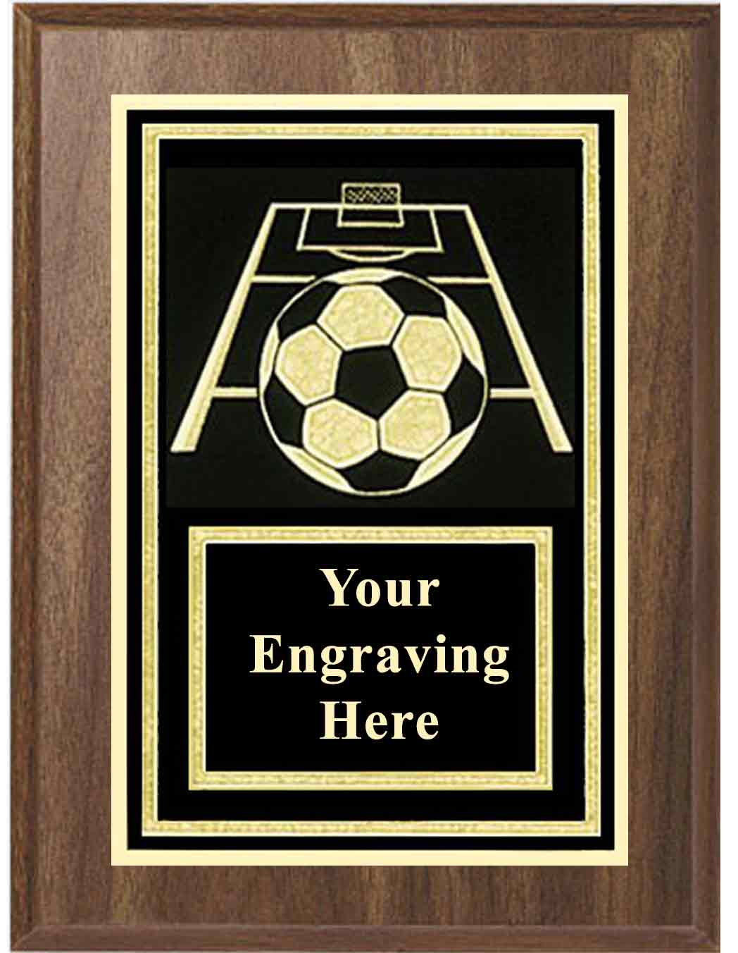 6x8 Walnut Soccer Activity Plaque