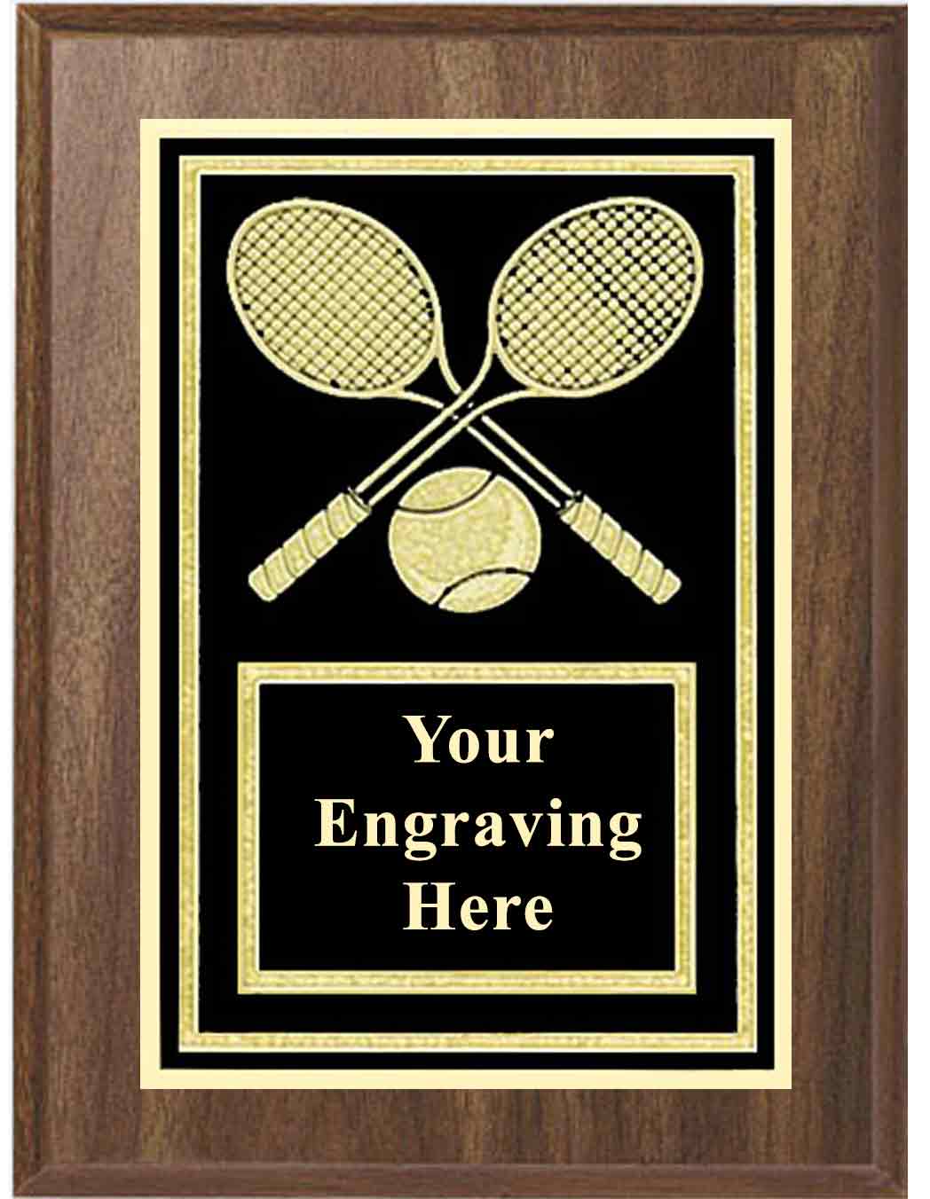 6x8 Walnut Tennis Activity Plaque