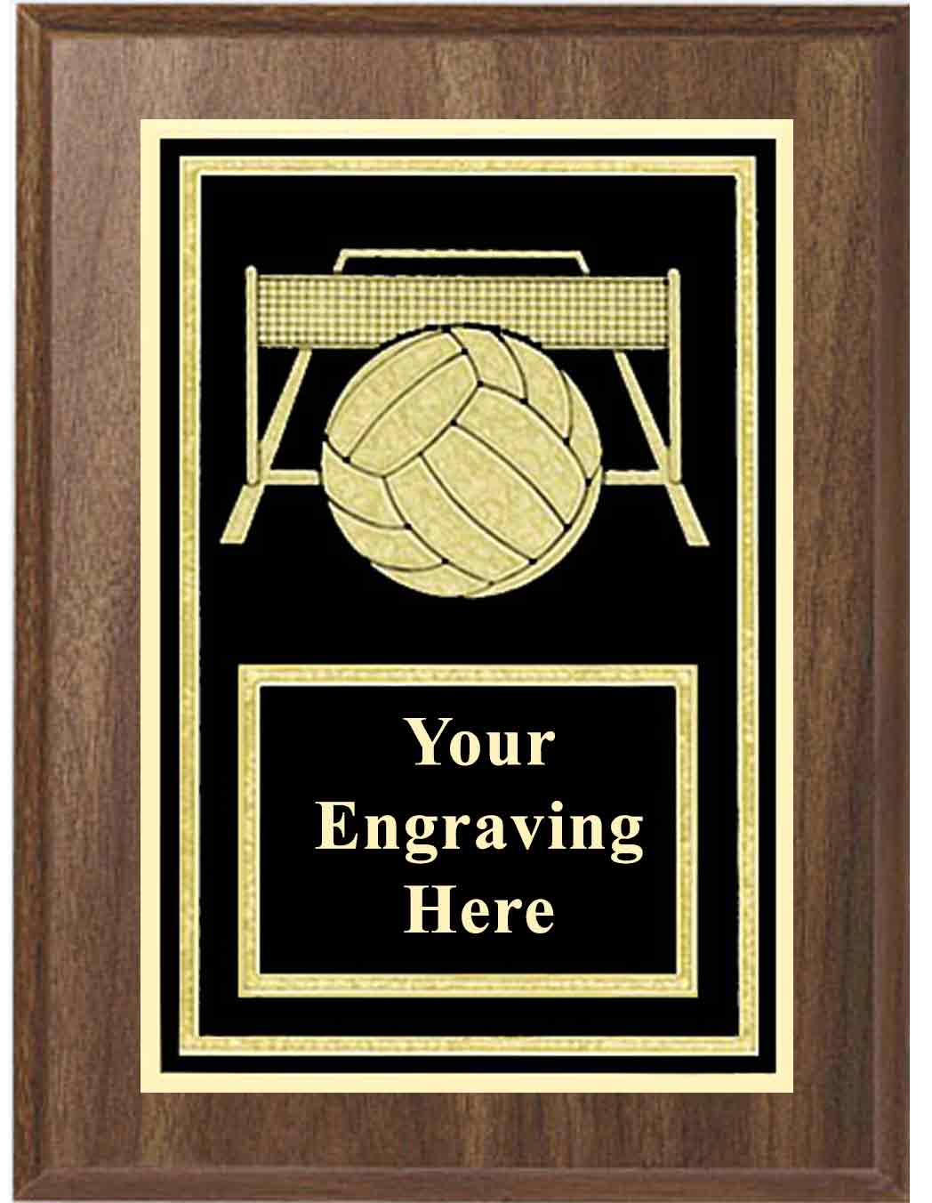 6x8 Walnut Volleyball Activity Plaque