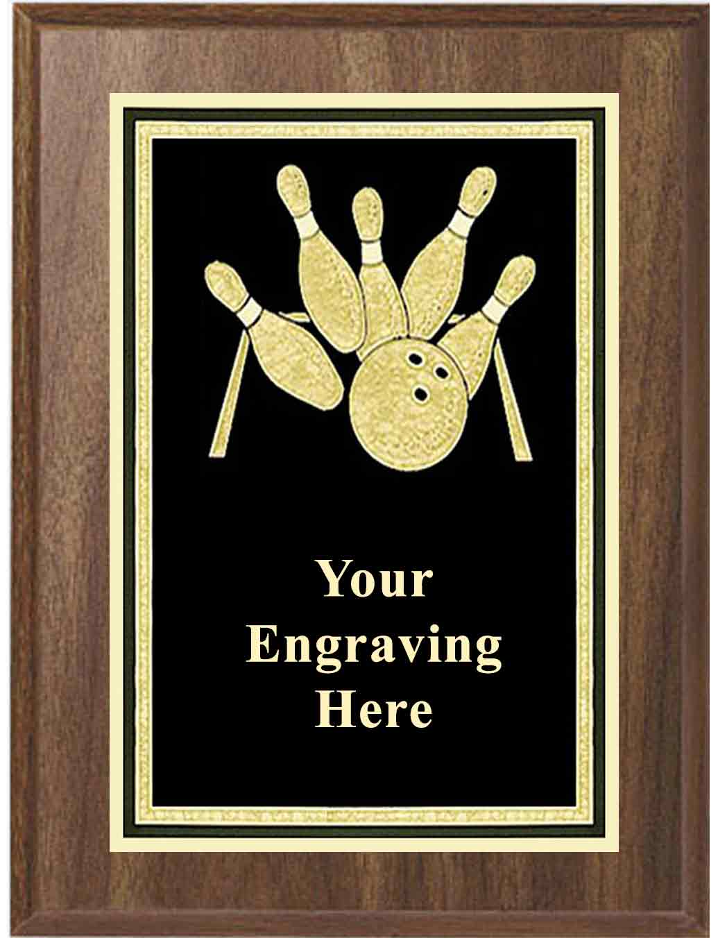 8x10 Walnut Bowling Activity Plaque