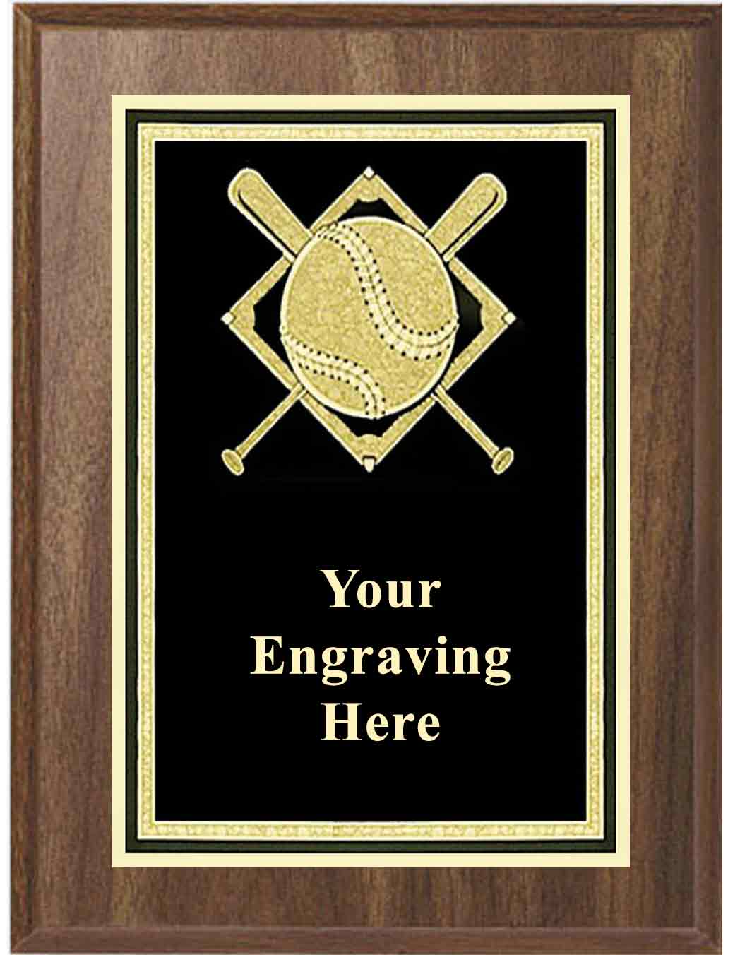 8x10 Walnut Baseball Activity Plaque