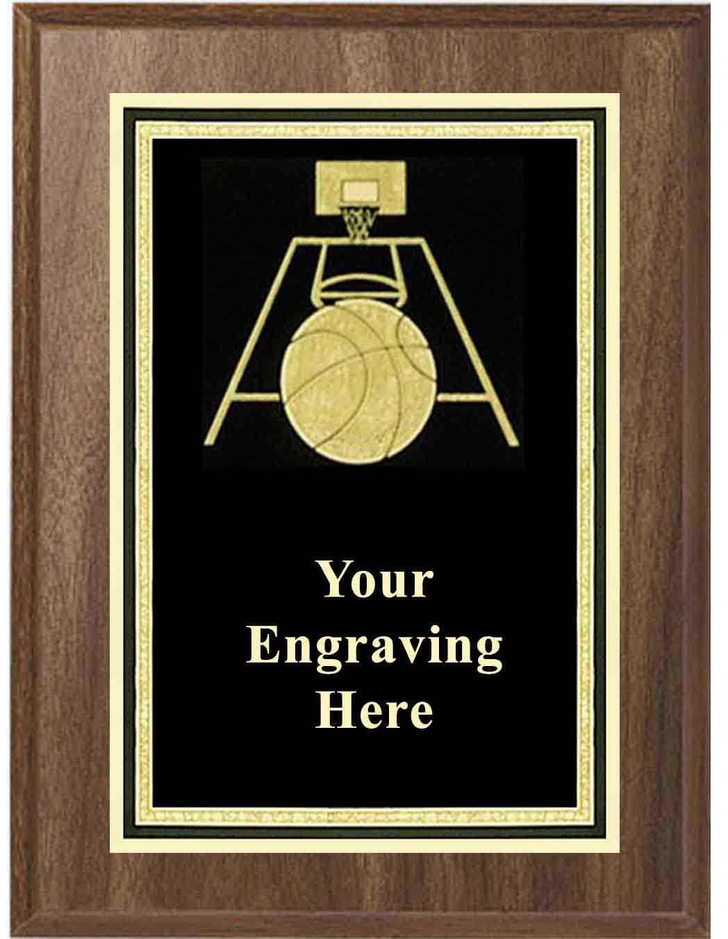 8x10 Walnut Basketball Activity Plaque