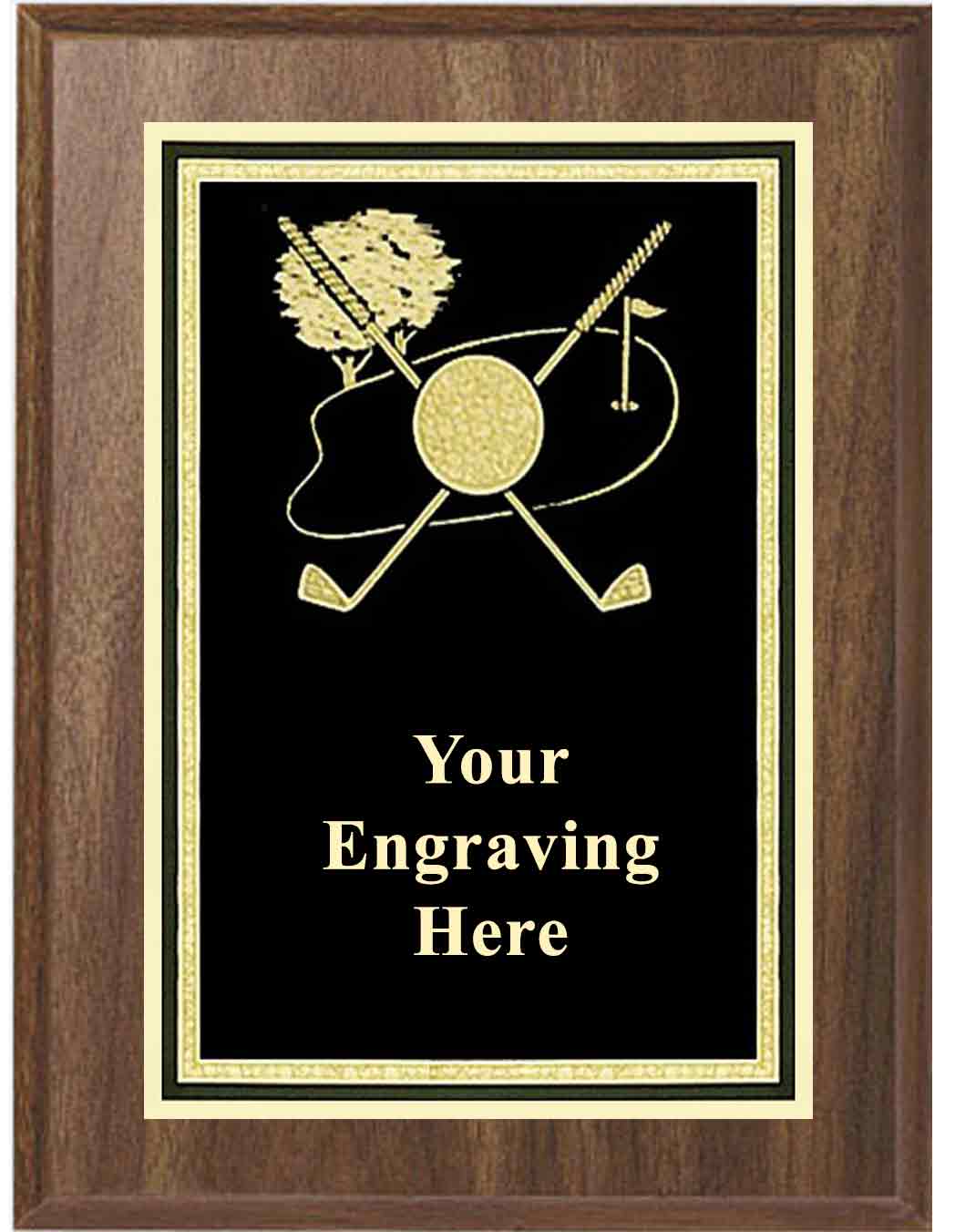 8x10 Walnut Golf Activity Plaque