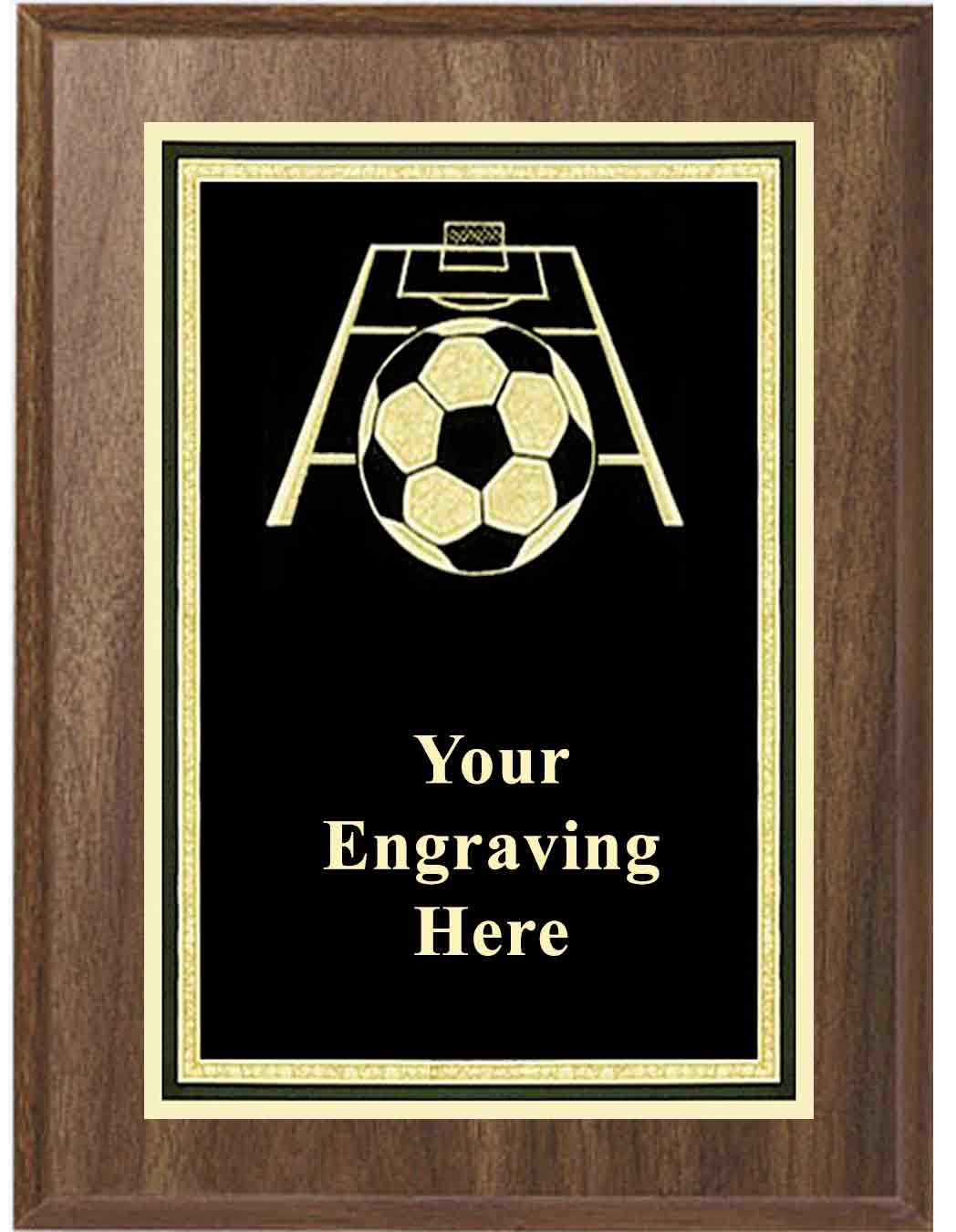 8x10 Walnut Soccer Activity Plaque