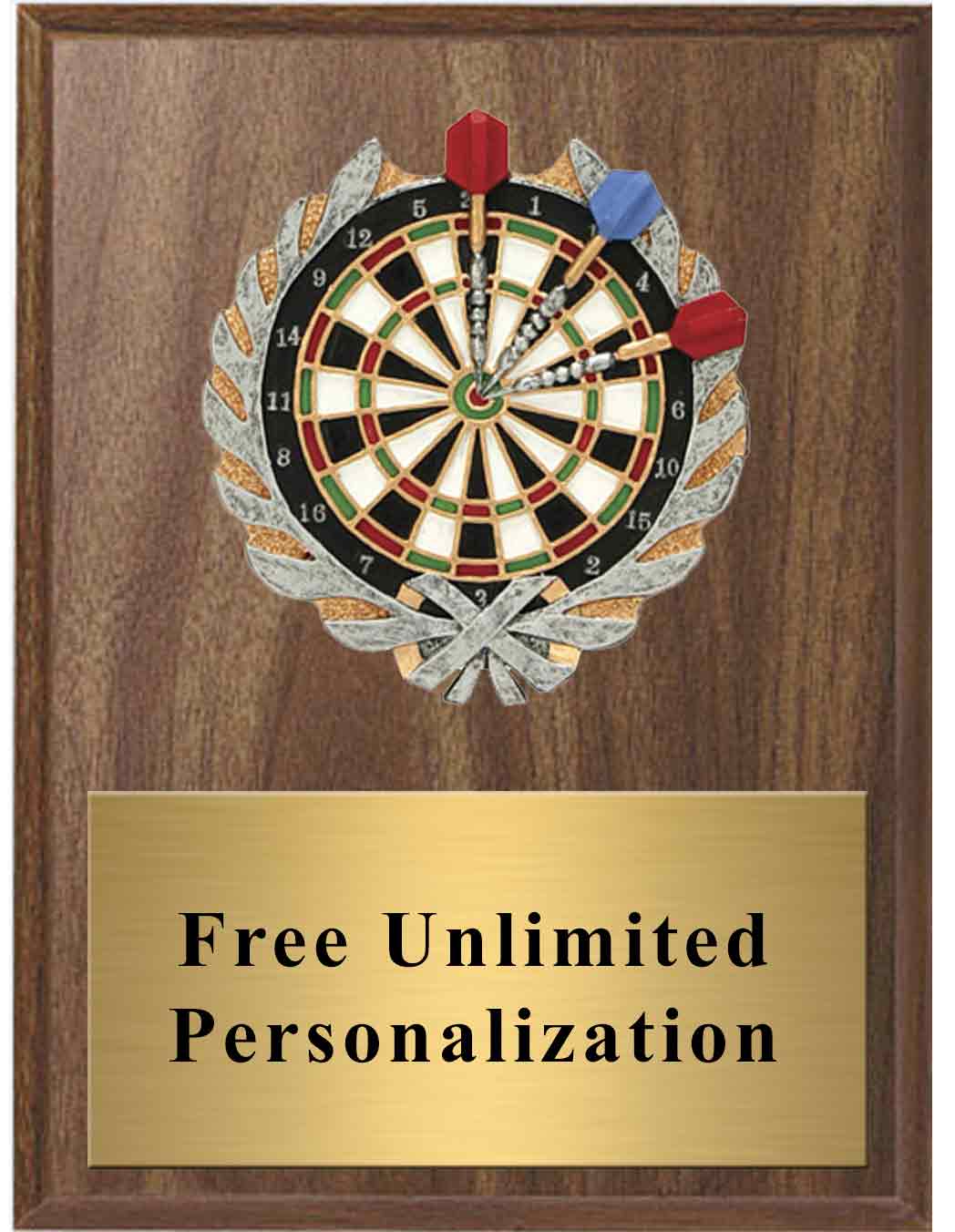 Walnut Darts Millennium Plaque