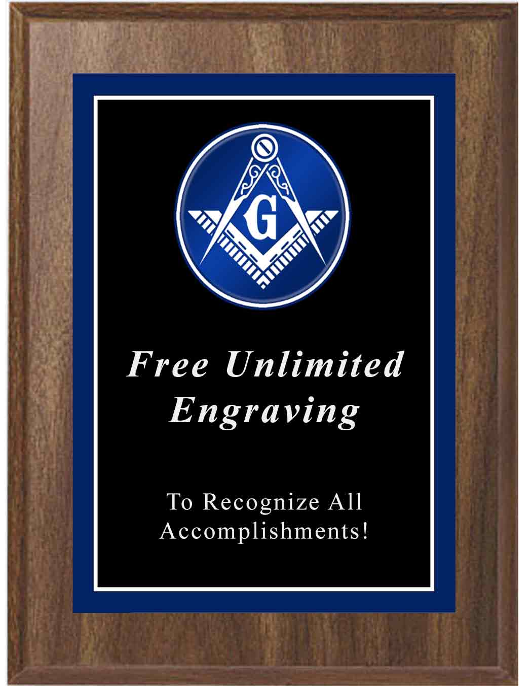 Walnut Sport Photo Masonic Plaque