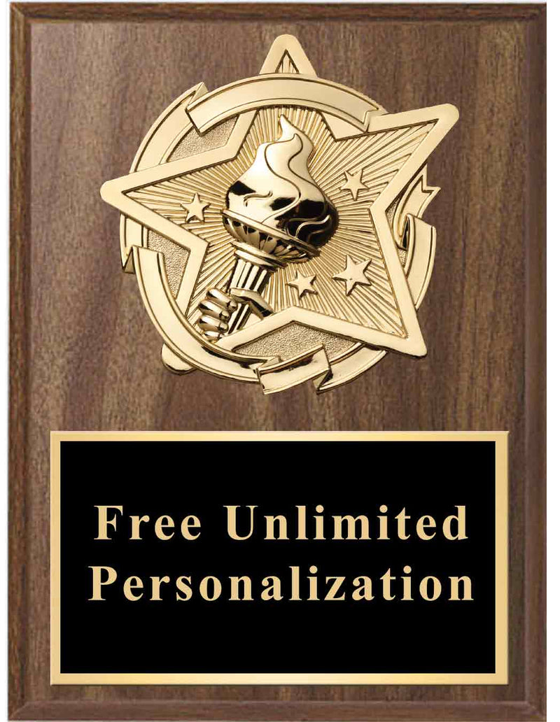 Walnut Gold Star Victory Standout Plaque