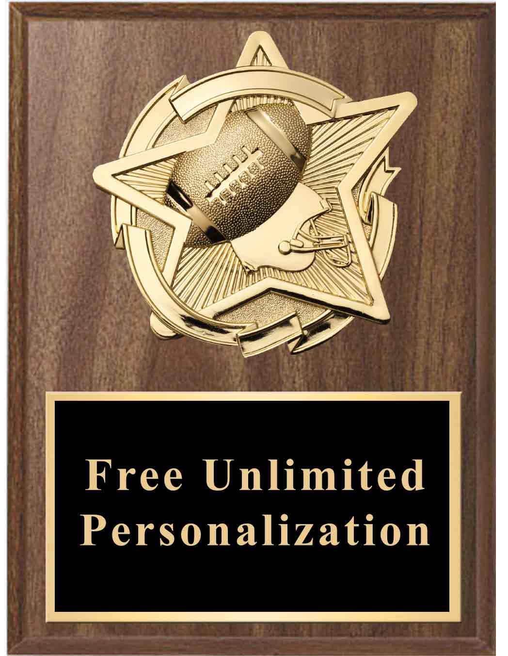 Walnut Gold Star Football Standout Plaque