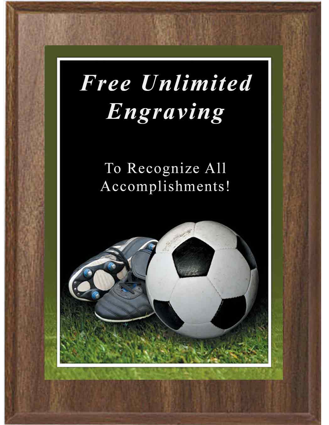 Walnut Sport Photo Soccer Plaque