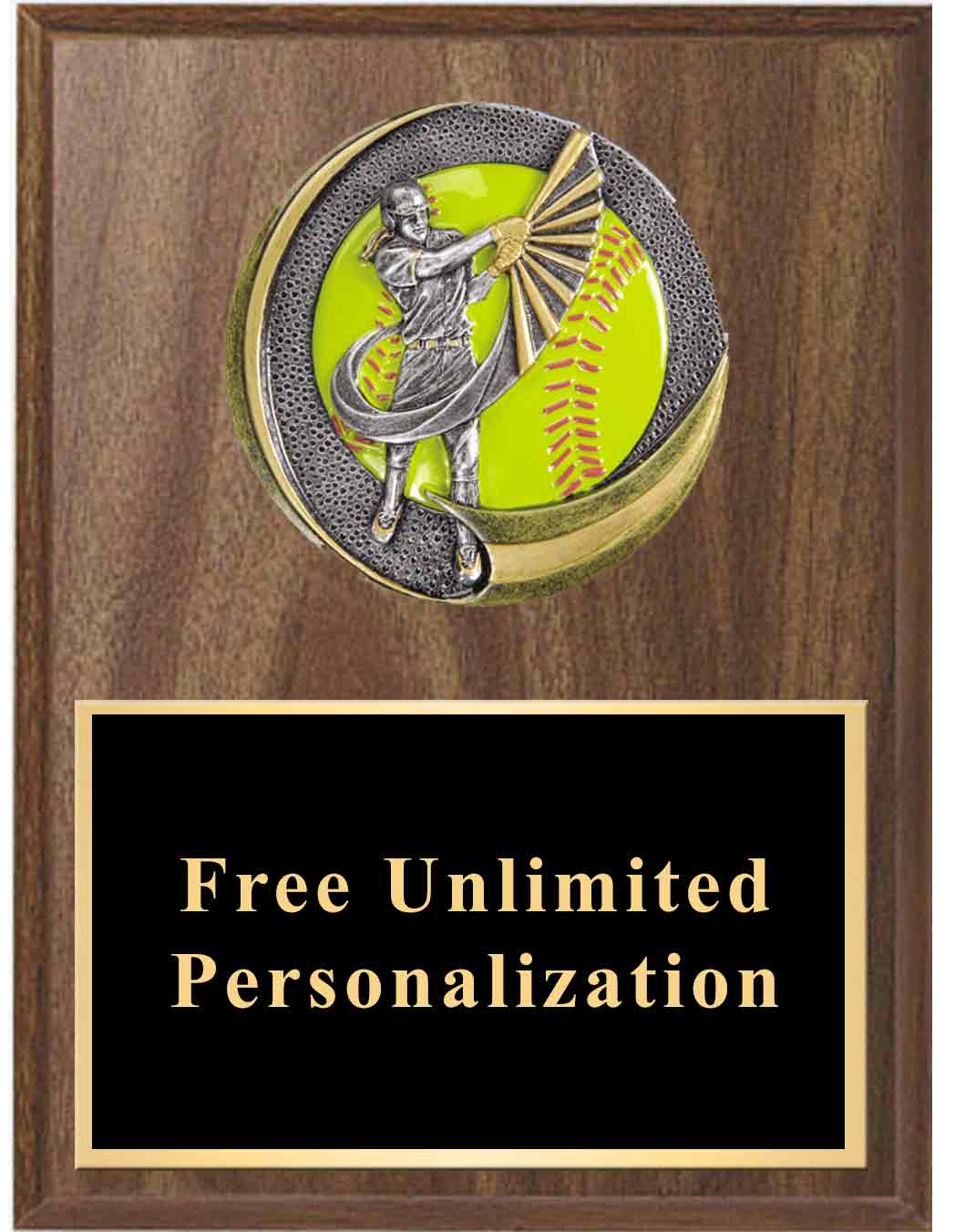 Walnut Motion Xtreme Softball Plaque