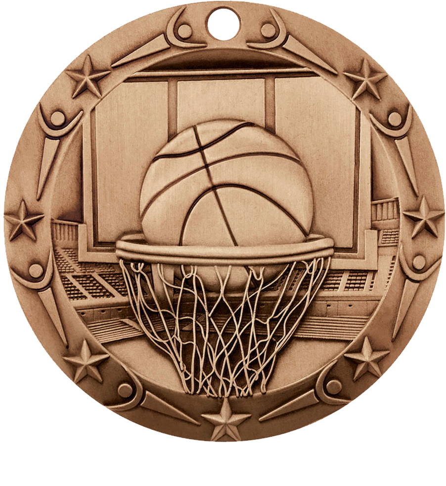 Bronze World Class Basketball Medal