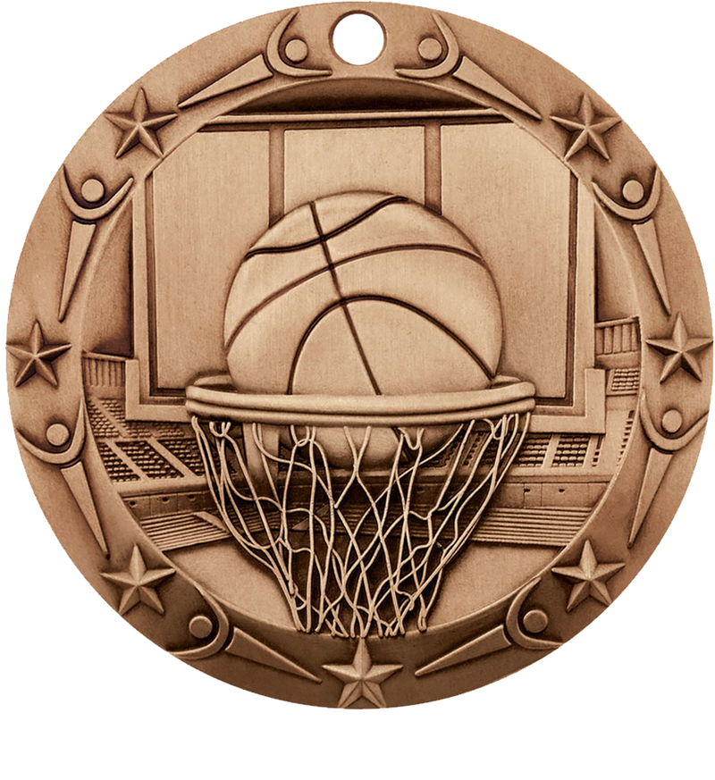Bronze World Class Basketball Medal