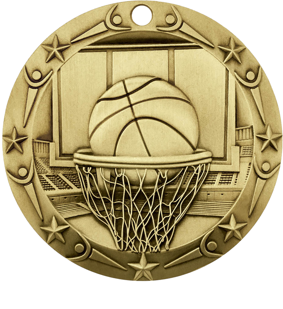Gold World Class Basketball Medal