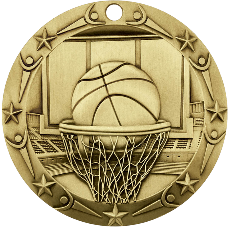 Gold World Class Basketball Medal