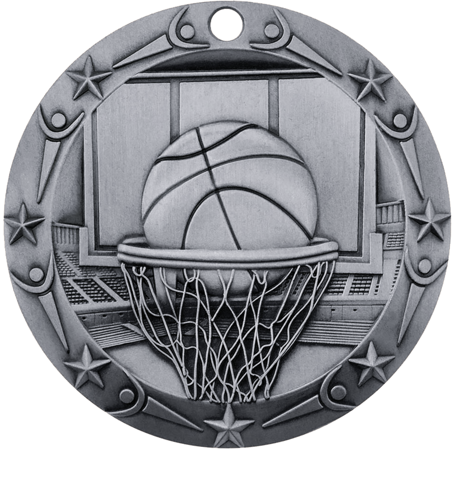 Silver World Class Basketball Medal