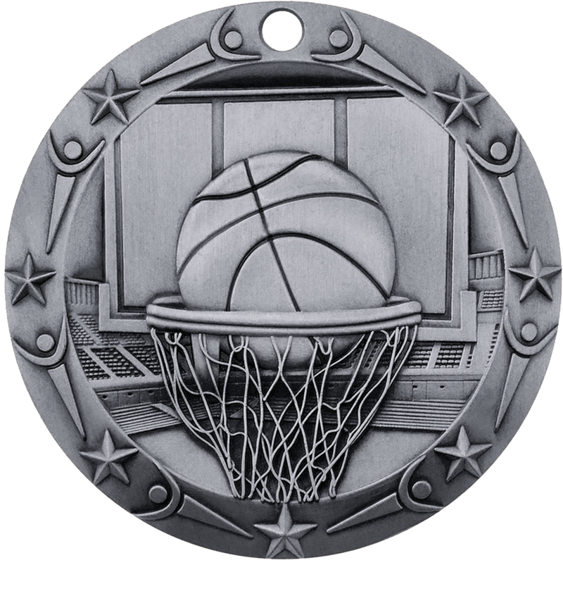 Silver World Class Basketball Medal