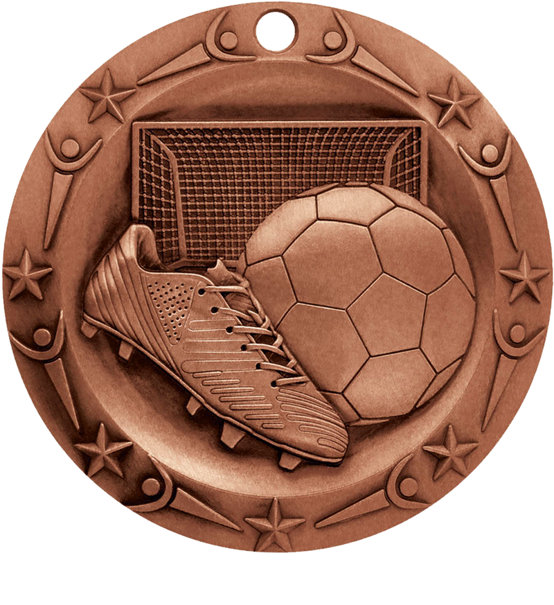Bronze World Class Soccer Medal