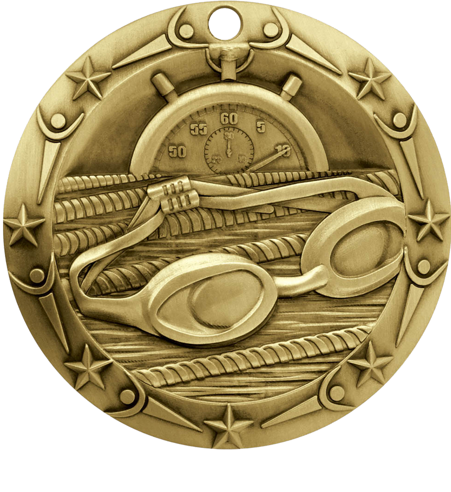 Gold World Class Swimming Medal