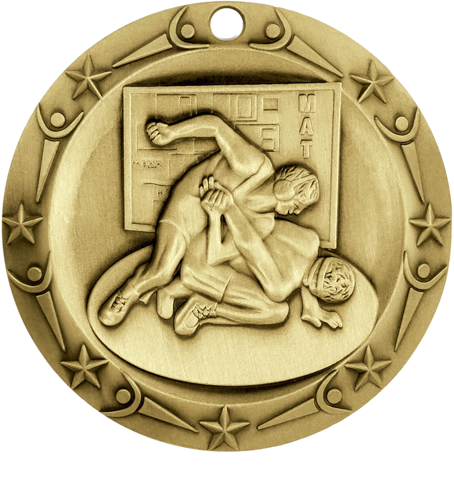 Gold World Class Wrestling Medal