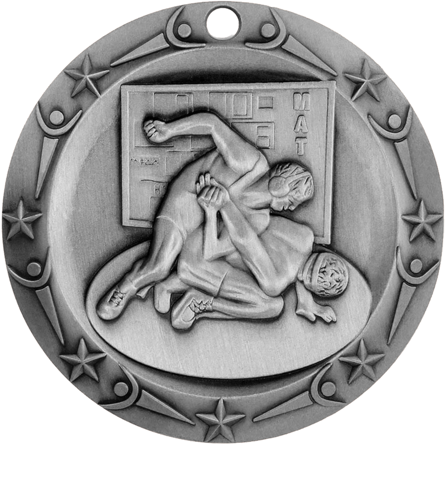 Silver World Class Wrestling Medal