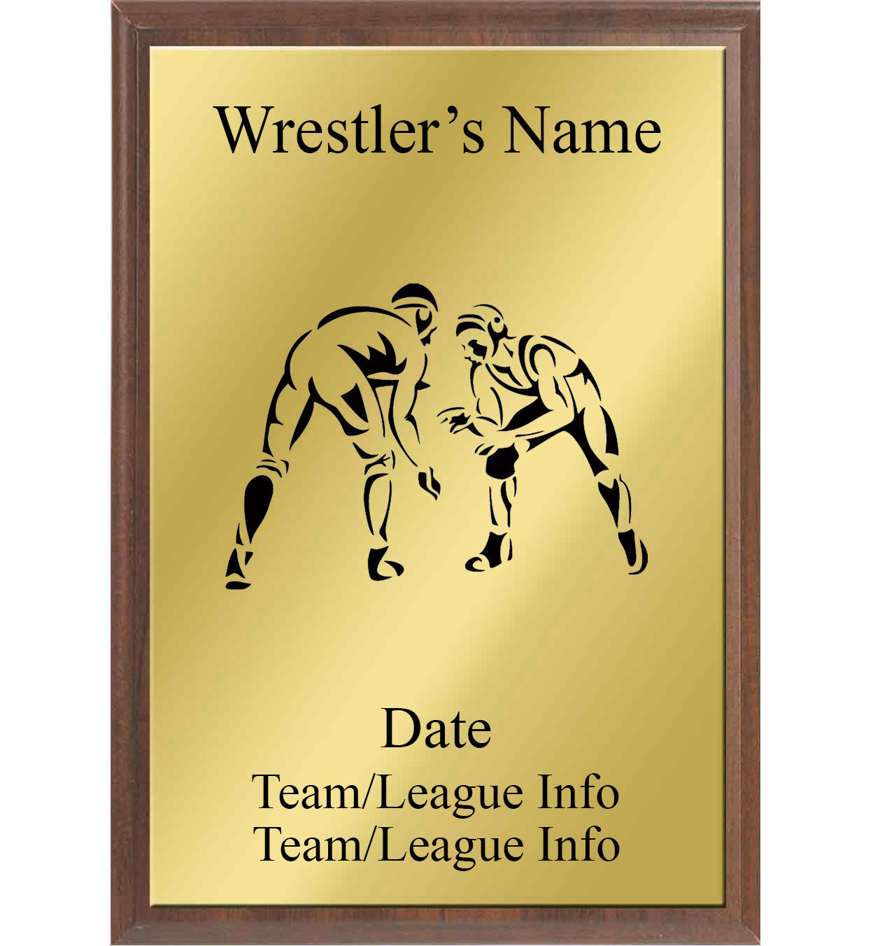 Wrestling Silhouette Plaque