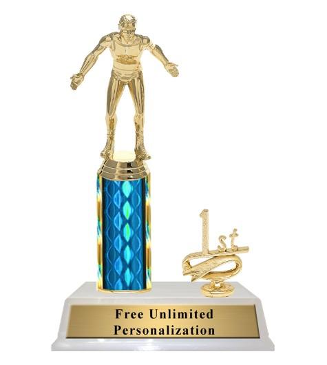 Wrestling Column Trophy With Trim