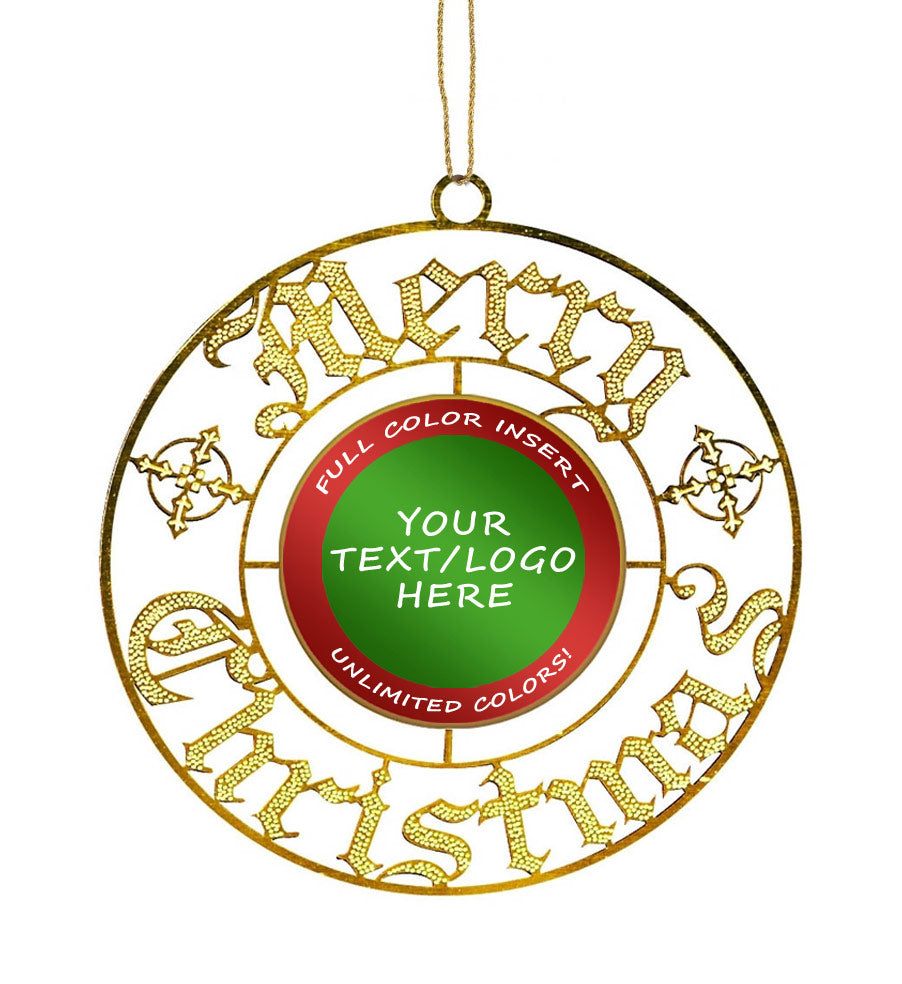 Custom Insert 'Merry Christmas' Ornament