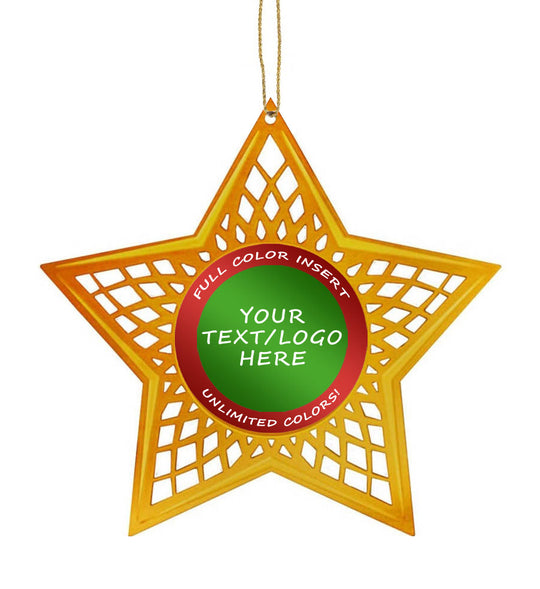 Custom Insert Holiday Star Ornament