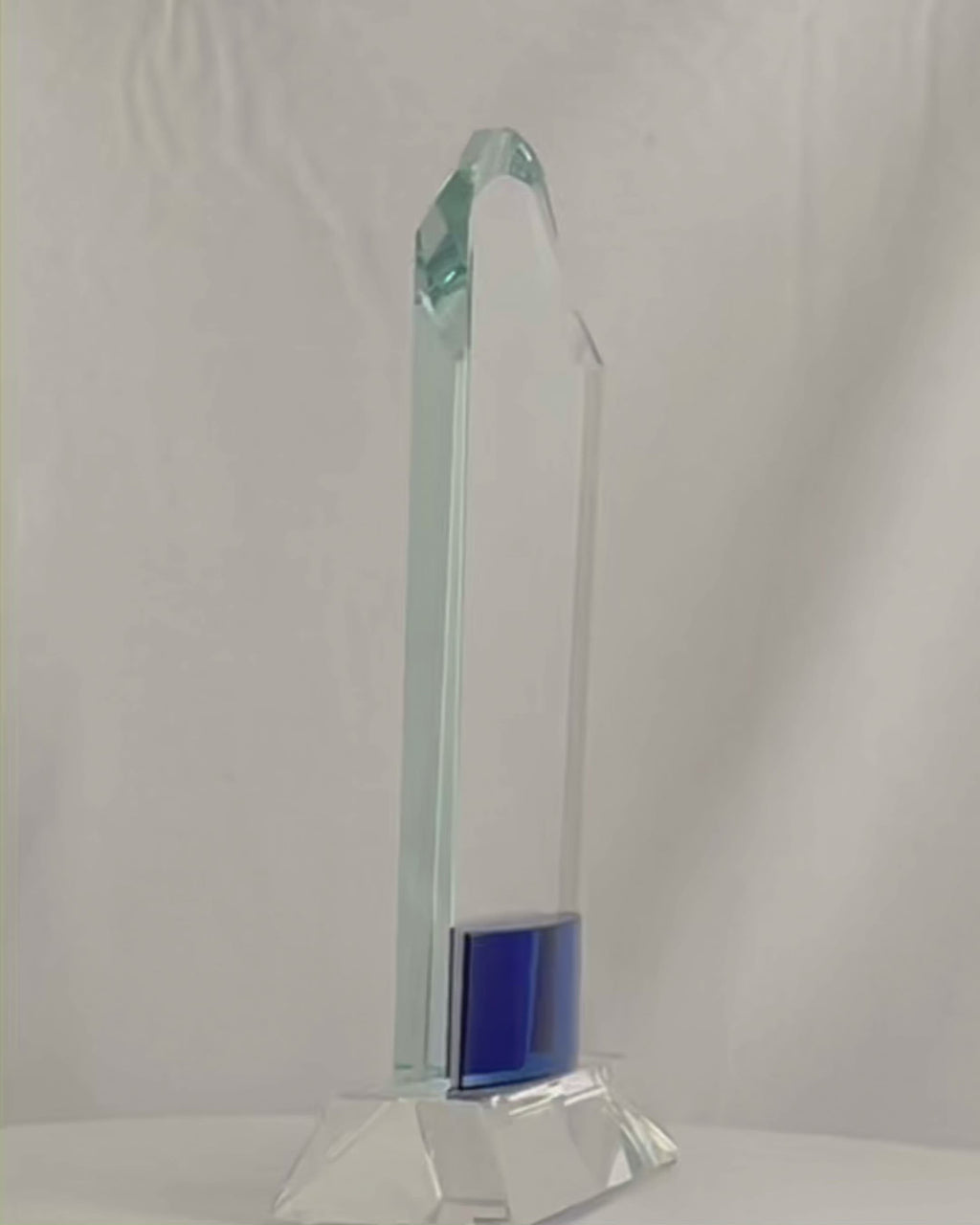 Wave Top with Blue Banner Crystal Award