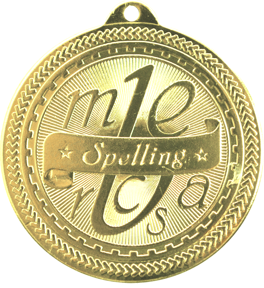 Gold BriteLazer Spelling Medal