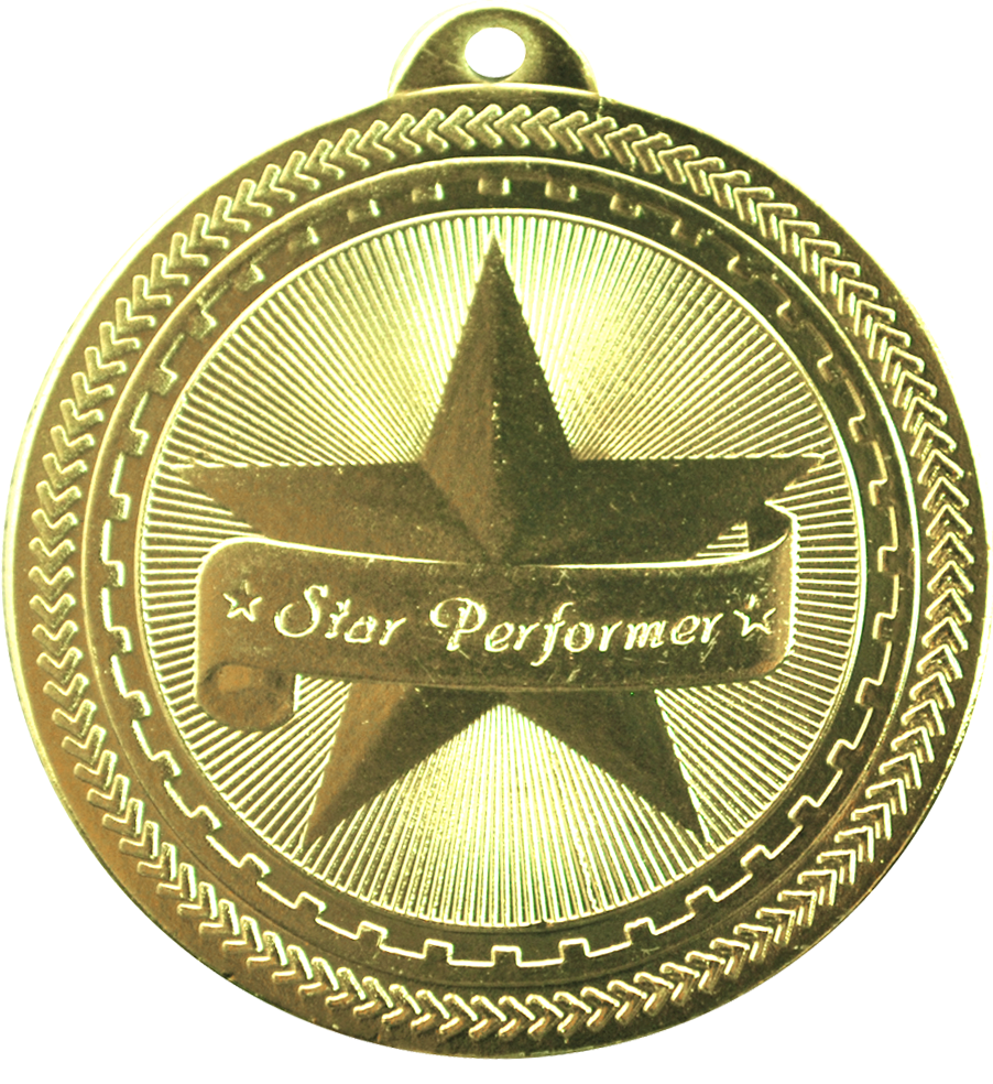 Gold BriteLazer Star Performer Medal