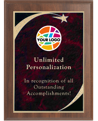 Color Printed Premium Sweeping Star Plaque - Red