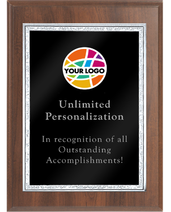 Color Printed Classic Double Silver Border Plaque
