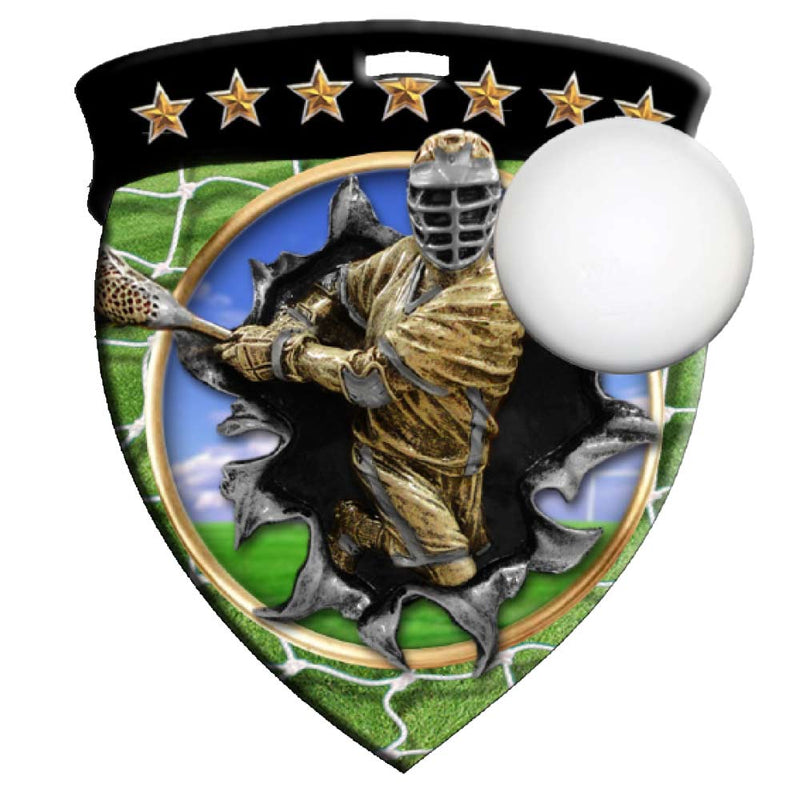 Male Lacrosse Color Shield Medal