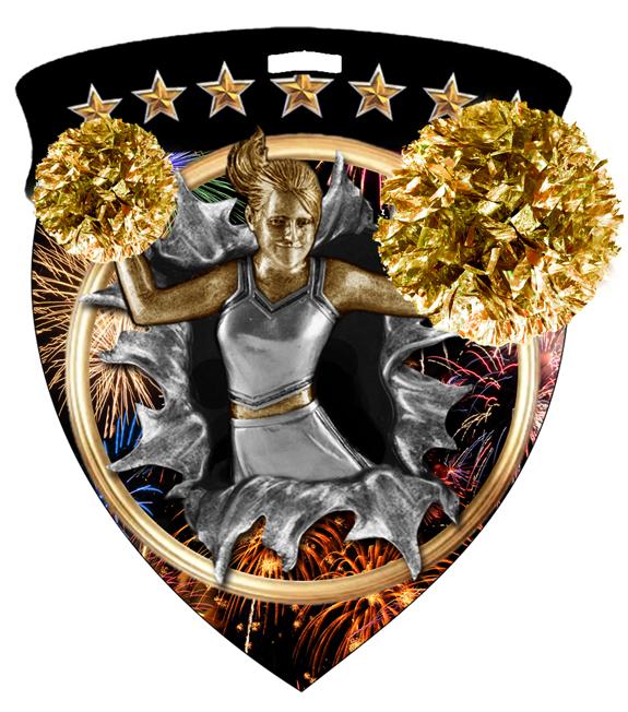 Cheer Color Shield Medal
