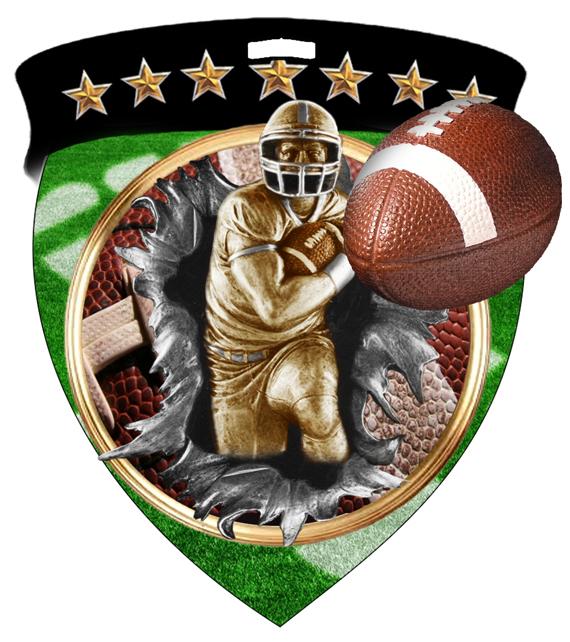 Football Color Shield Medal